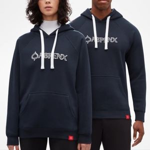 Aspenx Resort Medium Blue Olsen Tri Blend Fleece Pullover Hoodie Sweatshirt NWOT